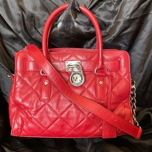 Michael Kors red Hamilton bag